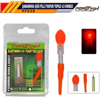 PORTFISH - Portfish Şamandıra Işığı Pilli Fosfor Topuz 4,5 Kırmızı