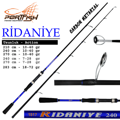 PORTFISH - Portfish Ridaniye Spin 210 cm Olta Kamışı 2 Parça 10-40 gr