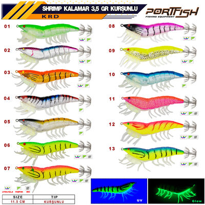 PORTFISH - Portfish Shrimp Kalamar Zokası 3,5 gr Kurşunlu 11,5 cm