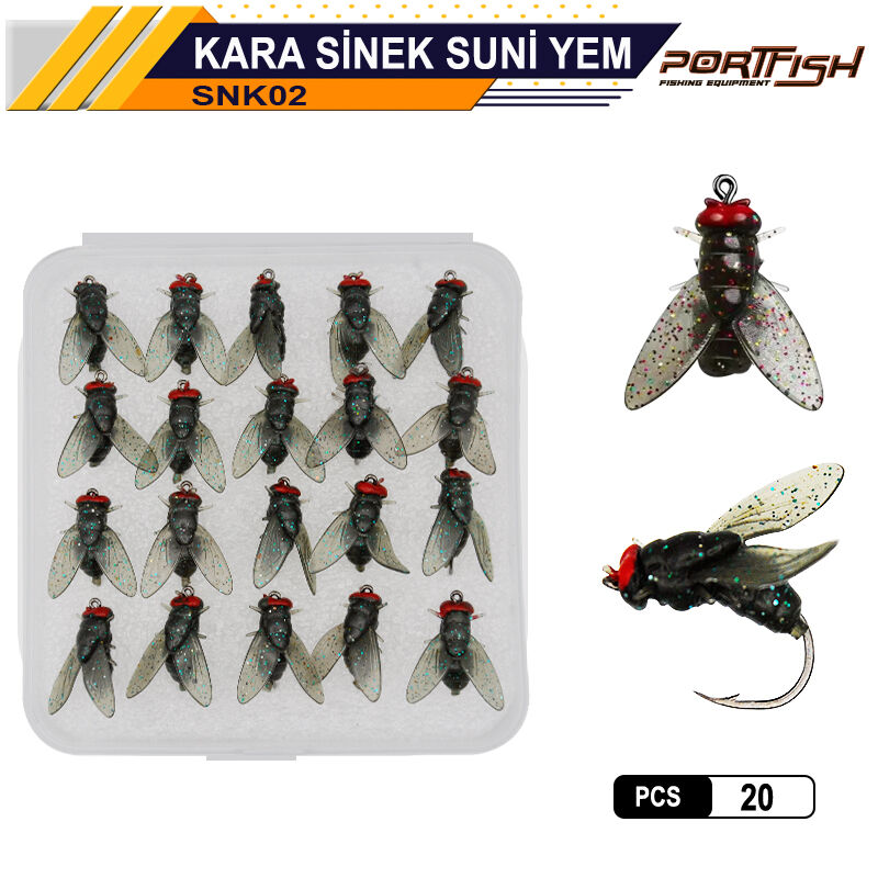 PORTFISH - Portfish Sinek Suni Yem Siyah 20 Adetli