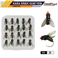 PORTFISH - Portfish Sinek Suni Yem Siyah 20 Adetli