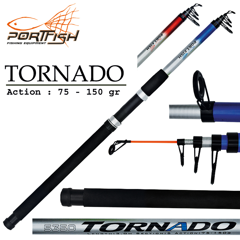 Portfish Tornado Teleskopik Fiber Olta Kamışı 270 cm 75 -150 gr