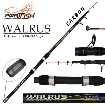 PORTFISH - Portfish Walrus Teleskopik Tekne Kamışı 165 cm 100-200 gr