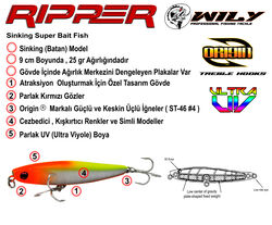 Wily Ripper 9 cm Maket Balık 25 gr Sinking - Thumbnail