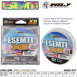 Wily - Wily Esemti 8 Kat İp Misina 300 mt Multi Color