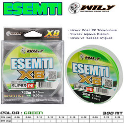 Wily - Wily Esemti 8 Kat İp Misina 300 mt Yeşil