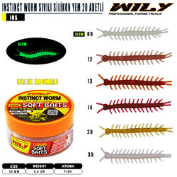 Wily - Wily Instinct Worm Sıvılı Silikon 55 mm 20 Adetli