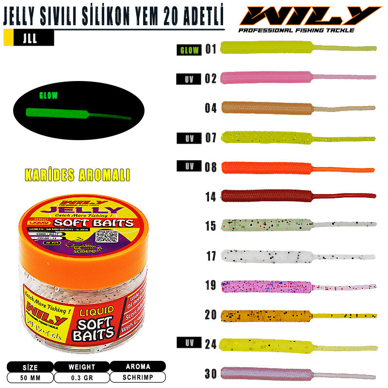 Wily - Wily Jelly Sıvılı Silikon 50 mm 20 Adetli