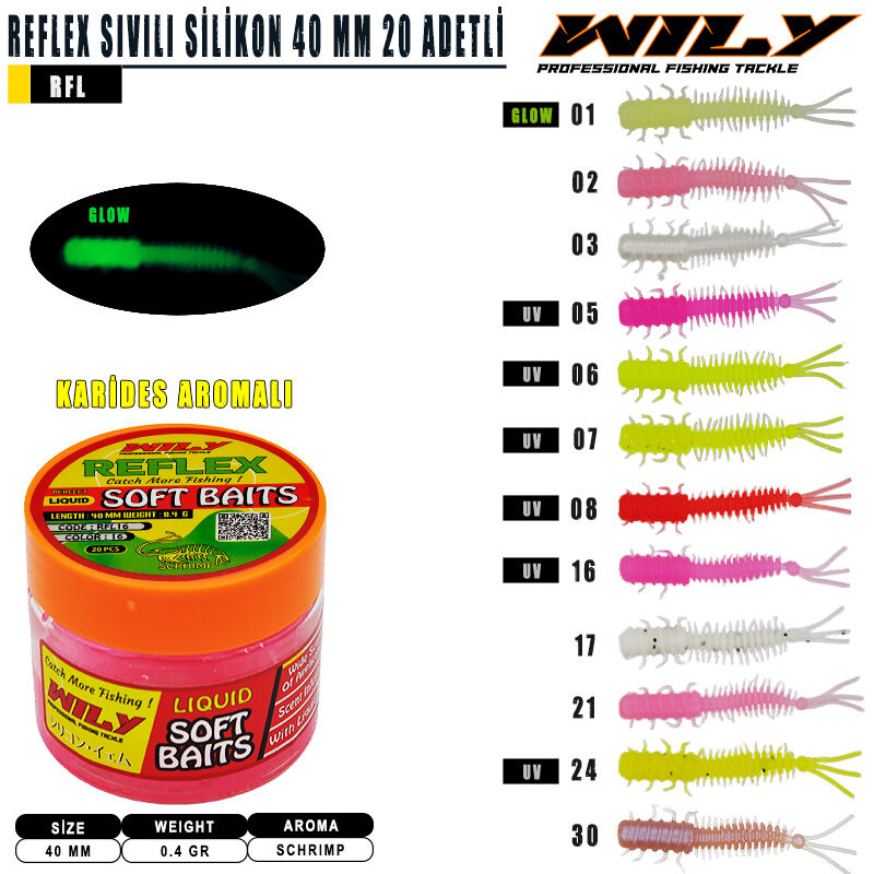 Wily - Wily Reflex Sıvılı Silikon 40 mm 20 Adetli