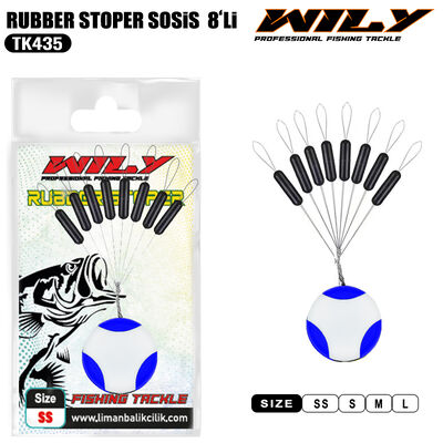 Wily - Wily TK435 Rubber Stoper Siyah Sosis Kauçuk 8'li