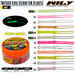 Wily - Wily Twitcher Sıvılı Silikon Yem 55 mm 20 Adetli