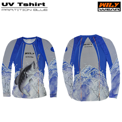 Wily Wear - Wily Wear UV T-Shirt Partition Blue